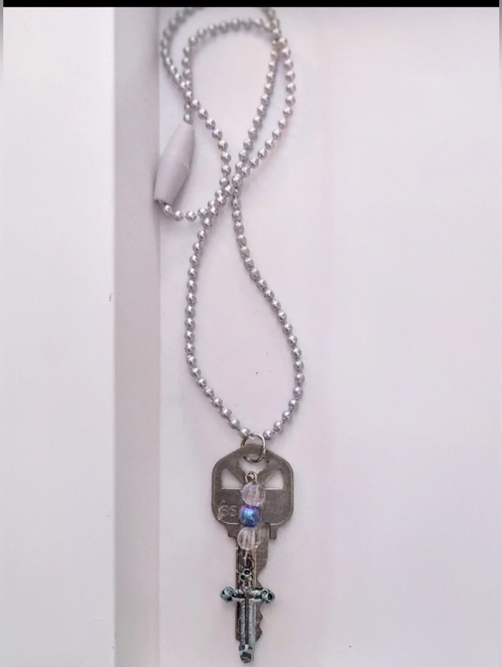 Kid's Key Necklace with Beads & Cross Embellishments - Picture 9 of 13